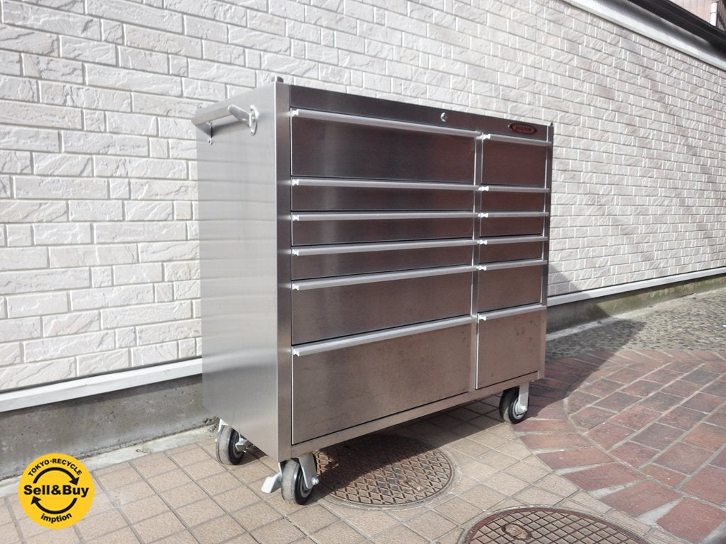 ダルトン DULTON ヘヴィデューティキャビネットキャスター Heavy duty cabinet with castor ステンレス ワゴン 定価170,640円 ●