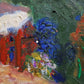 青山義雄 油彩 洋画家 南仏風景画 金縁額装 元箱付き ●