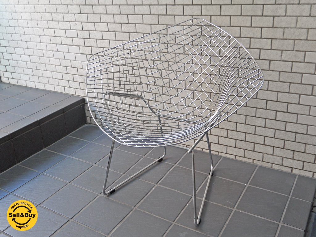 ハリーベルトイア Harry Bertoia ダイヤモンドチェア リプロダクト スチールワイヤー クローム ミッドセンチュリー ■