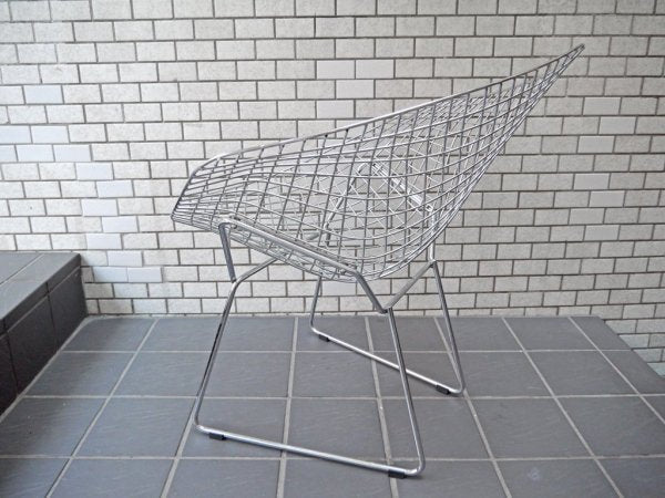 ハリーベルトイア Harry Bertoia ダイヤモンドチェア リプロダクト スチールワイヤー クローム ミッドセンチュリー ■