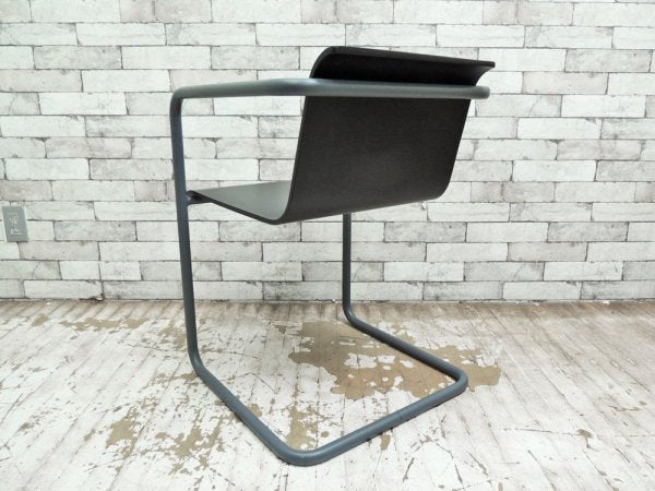 無印良品 MUJI スチールパイプ アームチェア ダークグレー トーネット THONET コラボモデル ●