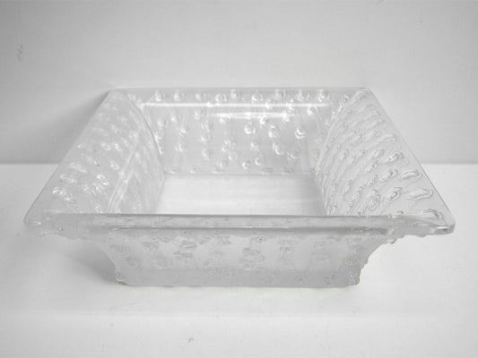 ラリック LALIQUE COUPE ROSES スクエア ボウル square bowl 箱付 参考価格約14万円 ●