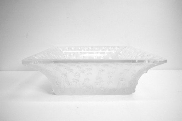 ラリック LALIQUE COUPE ROSES スクエア ボウル square bowl 箱付 参考価格約14万円 ●