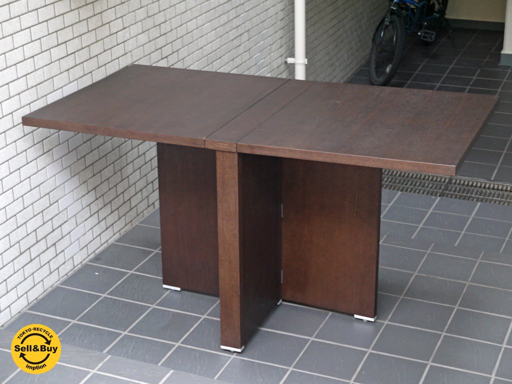 モーダエンカーサ moda en casa バタフライ ダイニングテーブル 2+2 Table オーク材 ダークブラウン シンプルモダン ■