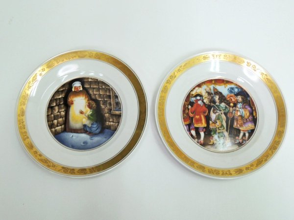 ロイヤルコペンハーゲン Royal Copenhagen アンデルセン童話 プレート12枚組 100周年限定品 デンマーク●