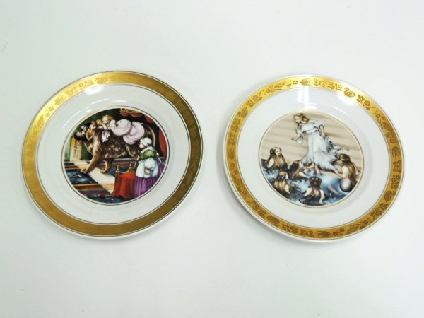 ロイヤルコペンハーゲン Royal Copenhagen アンデルセン童話 プレート12枚組 100周年限定品 デンマーク●