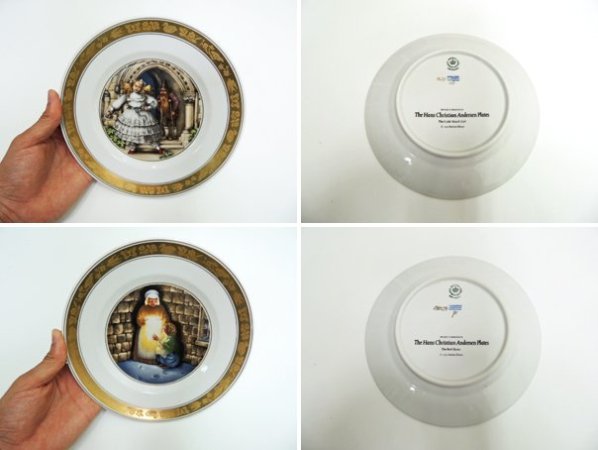 ロイヤルコペンハーゲン Royal Copenhagen アンデルセン童話 プレート12枚組 100周年限定品 デンマーク●