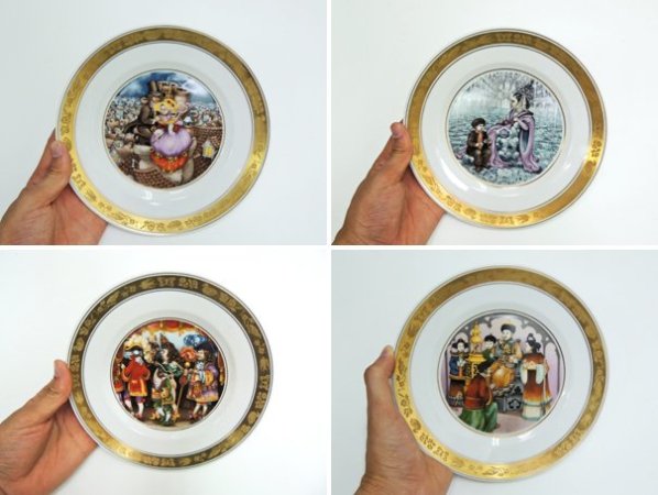 ロイヤルコペンハーゲン Royal Copenhagen アンデルセン童話 プレート12枚組 100周年限定品 デンマーク●
