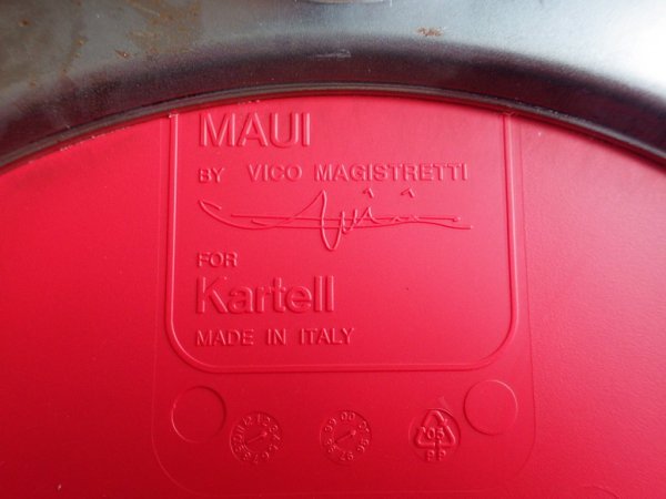 カルテル Kartell マウイチェア Maui 昇降 キャスター付 レッド ヴィコ・マジストレッティ デザイン ♪