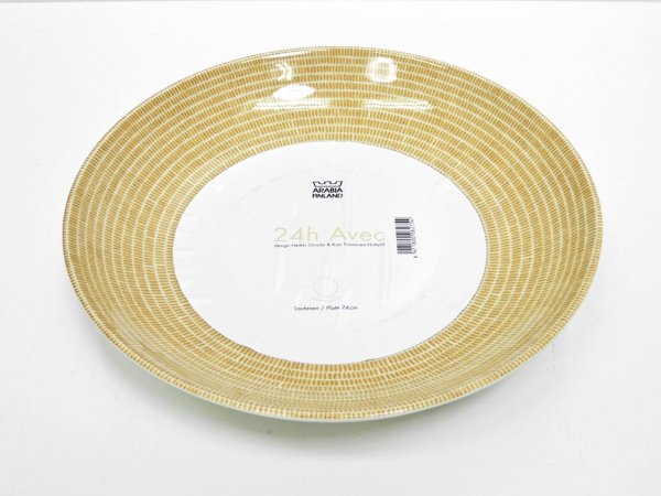 アラビア ARABIA 24h アベック avec パスタプレート ベージュ 24cm 旧ロゴ 未使用品 B ●