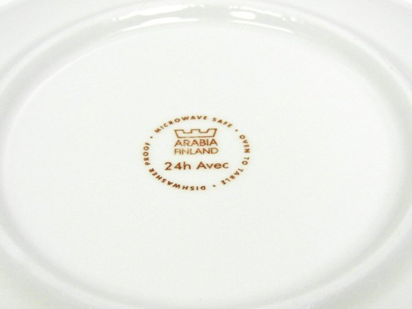 アラビア ARABIA 24h アベック avec パスタプレート ベージュ 24cm 旧ロゴ 未使用品 B ●