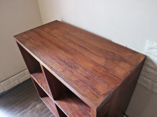 シンプルスタイル オープンシェルフ 2×２ ブラウン 棚　キャビネット ◎