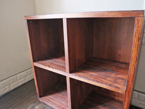 シンプルスタイル オープンシェルフ 2×２ ブラウン 棚　キャビネット ◎