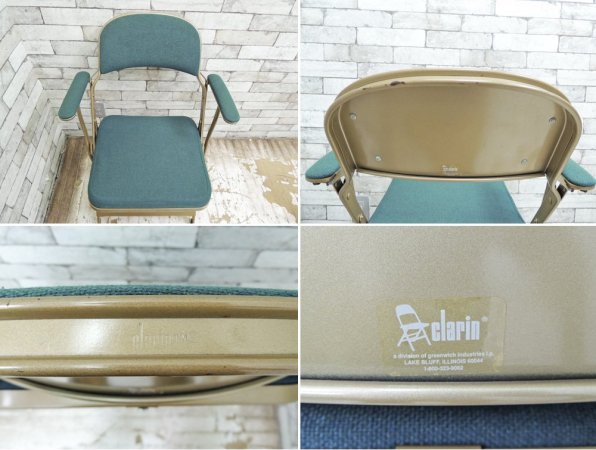 クラリン CLARIN フォールディングチェア アーム付き FOLDING CHAIR WITH ARM  Hunter 折り畳みチェア P.F.S.取扱 米国 ●