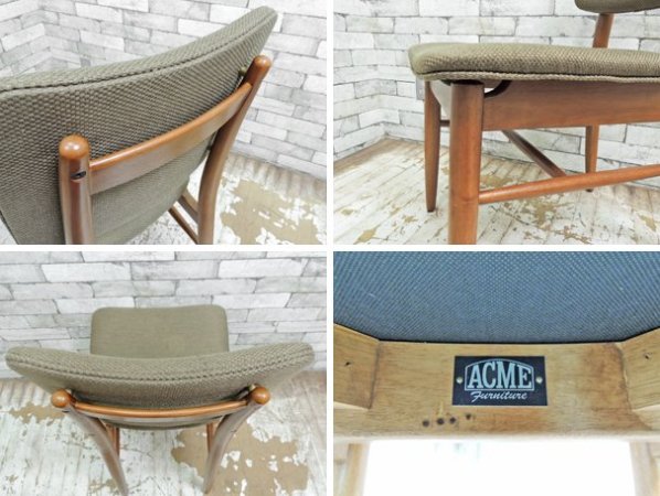 アクメファニチャー ACME Furniture ブルックス ダイニングチェア BROOKS DINING CHAIR カーキ ファブリックシート ●