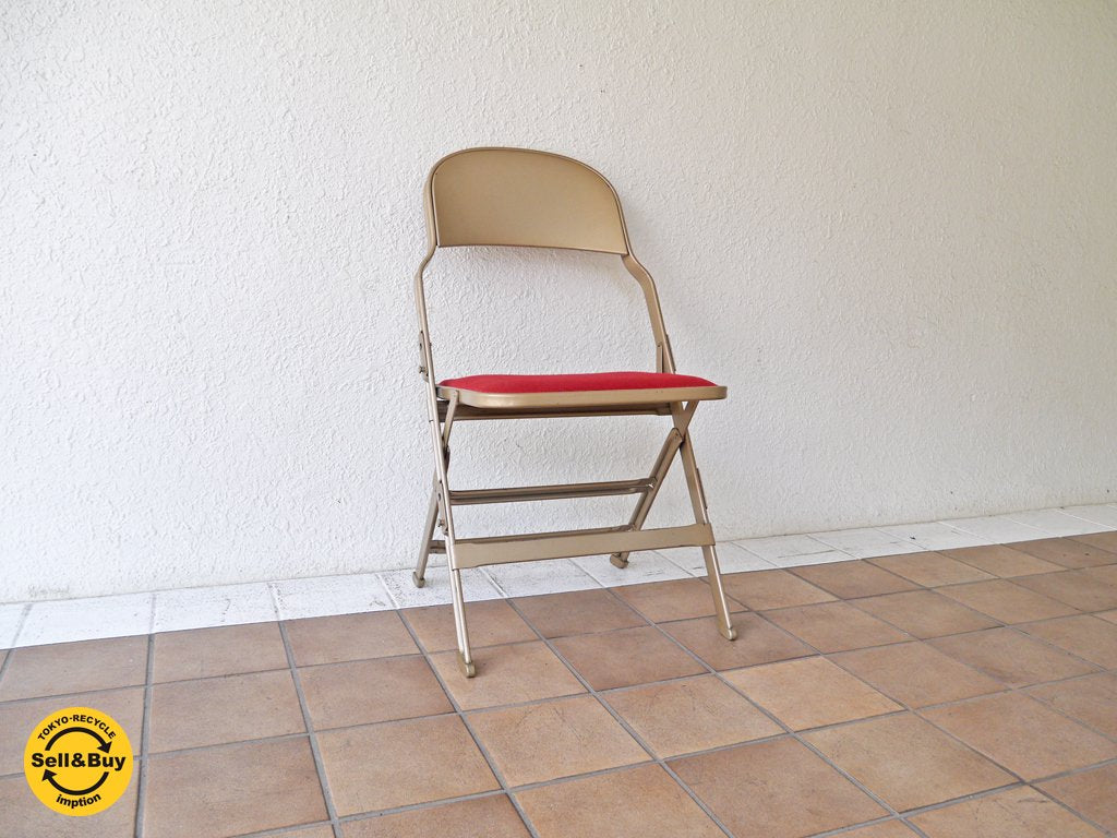 クラリン CLARIN フォールディングチェア 折り畳みチェア Folding chair SANDLER レッド ファブリッククッション仕様 P.F.S.取扱 ◇