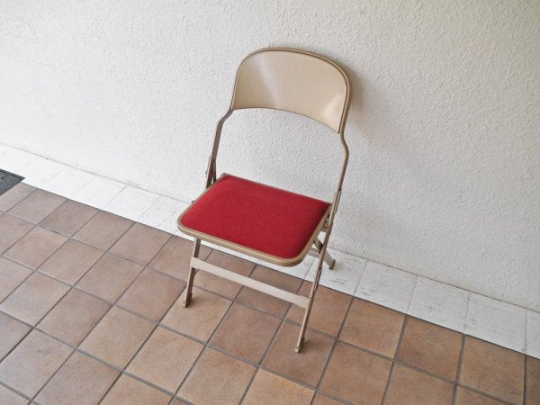 クラリン CLARIN フォールディングチェア 折り畳みチェア Folding chair SANDLER レッド ファブリッククッション仕様 P.F.S.取扱 ◇