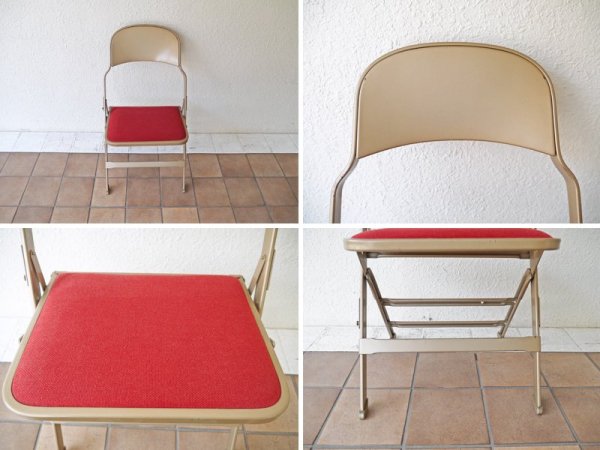 クラリン CLARIN フォールディングチェア 折り畳みチェア Folding chair SANDLER レッド ファブリッククッション仕様 P.F.S.取扱 ◇