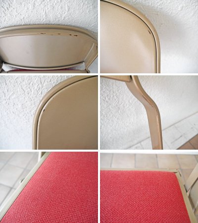 クラリン CLARIN フォールディングチェア 折り畳みチェア Folding chair SANDLER レッド ファブリッククッション仕様 P.F.S.取扱 ◇