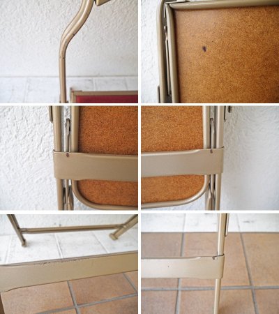 クラリン CLARIN フォールディングチェア 折り畳みチェア Folding chair SANDLER レッド ファブリッククッション仕様 P.F.S.取扱 ◇