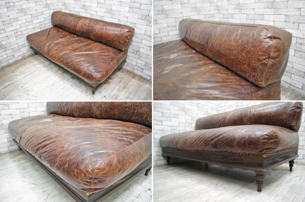 ジャーナルスタンダードファニチャー journal standard Furniture ナンシー NANCY レザーソファ 牛革 フェザークッション W175cm ●