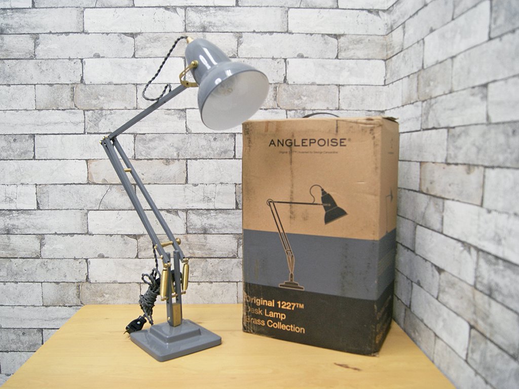 アングルポイズ ANGLEPOISE "Original  1227" ブラスコレクション Brass Collection デスクランプ エレファントグレー 箱付 ●