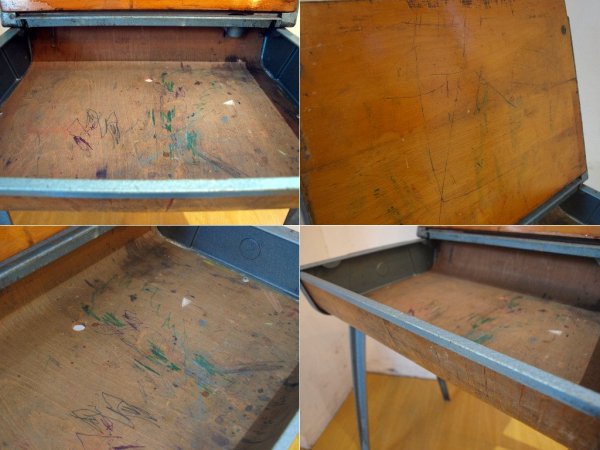 エサビアン ESAVIAN 50's UKビンテージ スクールデスク School desk イギリス 学校机 スモール ★