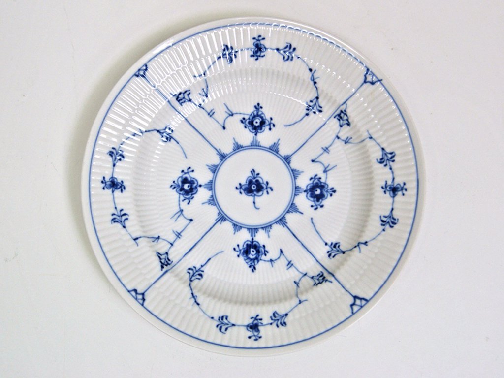 ロイヤルコペンハーゲン ROYAL COPENHAGEN ブルーフルーテッド プレーン プレート 25cm A ●