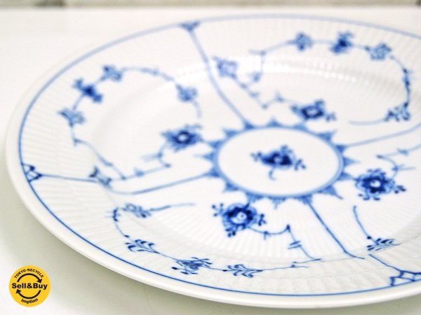 ロイヤルコペンハーゲン ROYAL COPENHAGEN ブルーフルーテッド プレーン プレート 25cm A ●