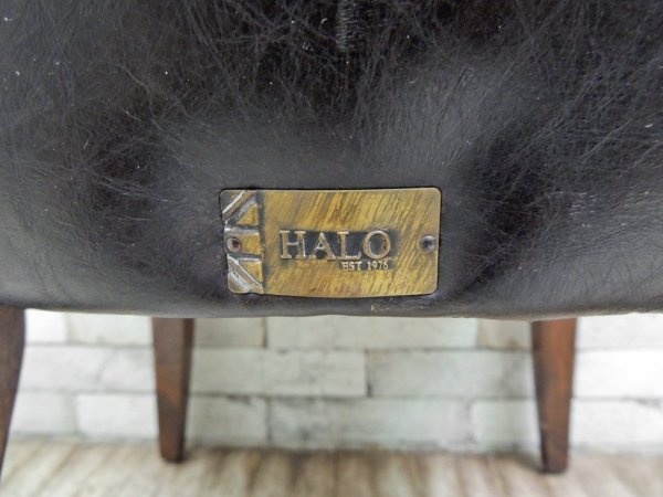 ハロ HALO チェスターチェア Chester chair ダイニングチェア 本革 英国 オールドサドルブラック ビンテージ加工 アンティーク モダン A ●