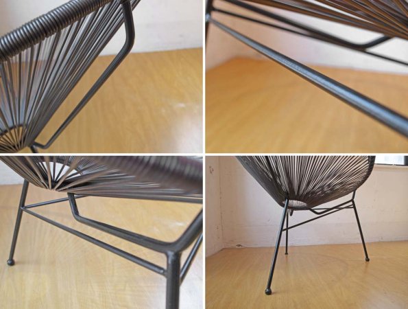 アカプルコ チェア Acapulco chair メキシコ生まれ Mexico リプロダクト スチールフレーム PVCコード Dブラウン ★