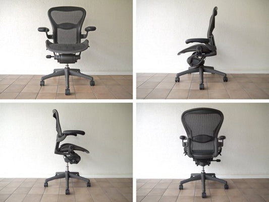 ハーマンミラー HermanMiller アーロンチェア Aeron Chair ランバーサポート フル装備 Bサイズ （ M ） 定価￥183,600- （ デスクチェア / オフィスチェア ） ◇