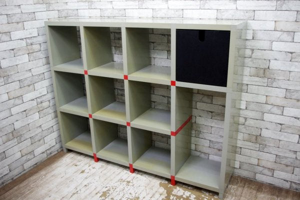 カルテル Kartell シェルビングシステム SHELVING SYSTEM モジュラーブックシェルフ 4×3 BOX付き ジュリオ・ポルヴァラ イタリア ●