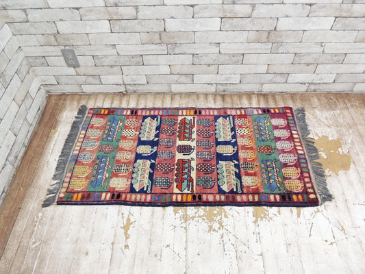 WAR RUG 手榴弾柄 ラグ マット アフガニスタン製 60×124cm ●