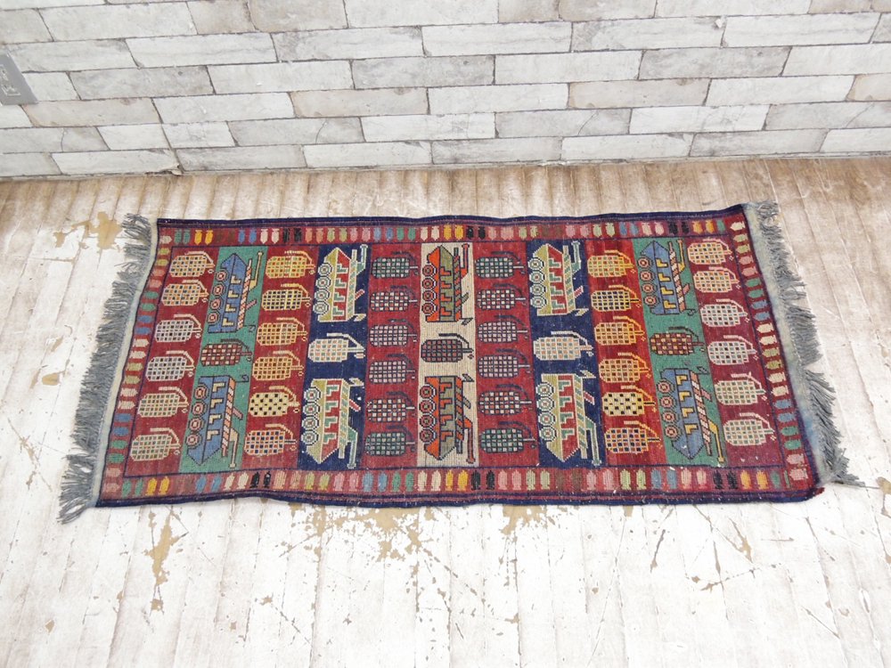 WAR RUG 手榴弾柄 ラグ マット アフガニスタン製 60×124cm ●