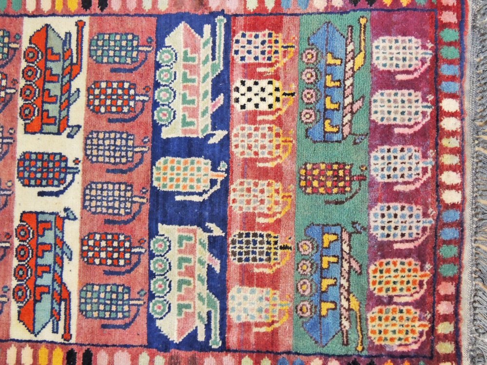 WAR RUG 手榴弾柄 ラグ マット アフガニスタン製 60×124cm ●