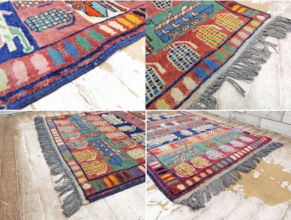 WAR RUG 手榴弾柄 ラグ マット アフガニスタン製 60×124cm ●