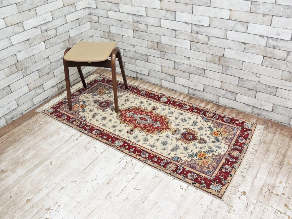 イラン製 ペルシャ絨毯 54万ノット ラグ マット 154×72cm ●