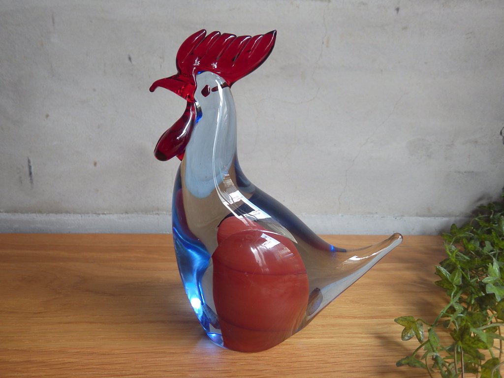 ムラーノ murano グラス salviati&co ニワトリ オブジェ 雄鶏♪
