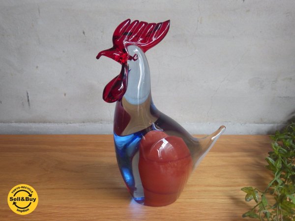 ムラーノ murano グラス salviati&co ニワトリ オブジェ 雄鶏♪