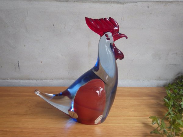 ムラーノ murano グラス salviati&co ニワトリ オブジェ 雄鶏♪