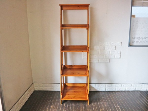 ウニコ unico フスタ FUSTA ラダーシェルフ L ブラウン ladder shelf 杉材  ビンテージスタイル 廃番 ◎