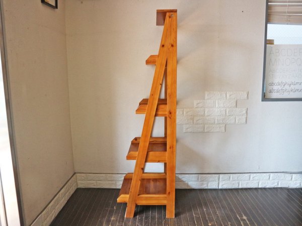 ウニコ unico フスタ FUSTA ラダーシェルフ L ブラウン ladder shelf 杉材  ビンテージスタイル 廃番 ◎