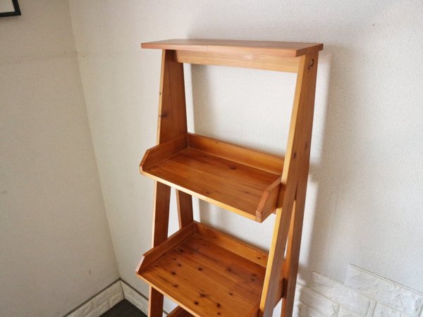 ウニコ unico フスタ FUSTA ラダーシェルフ L ブラウン ladder shelf 杉材  ビンテージスタイル 廃番 ◎