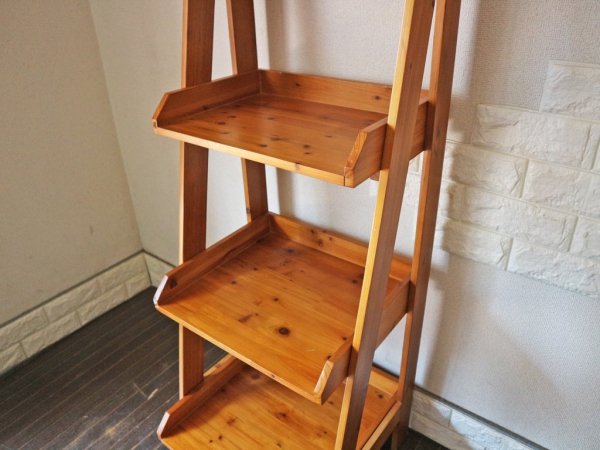 ウニコ unico フスタ FUSTA ラダーシェルフ L ブラウン ladder shelf 杉材  ビンテージスタイル 廃番 ◎