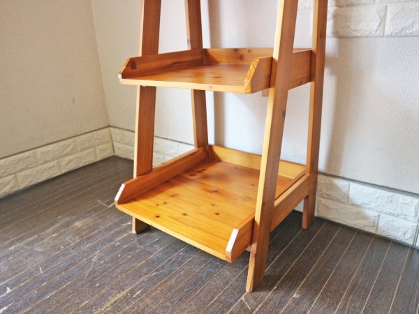 ウニコ unico フスタ FUSTA ラダーシェルフ L ブラウン ladder shelf 杉材  ビンテージスタイル 廃番 ◎