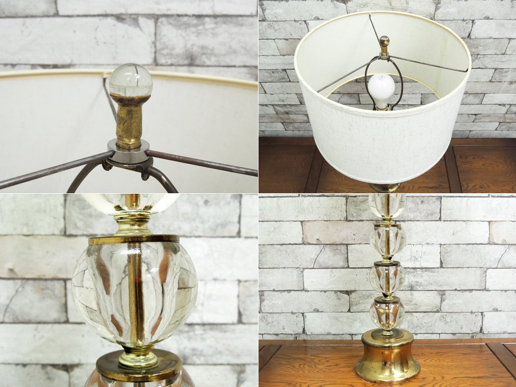 USビンテージ テーブルランプ Table Lamp Crystal Ball アクメファニチャー取扱 ●