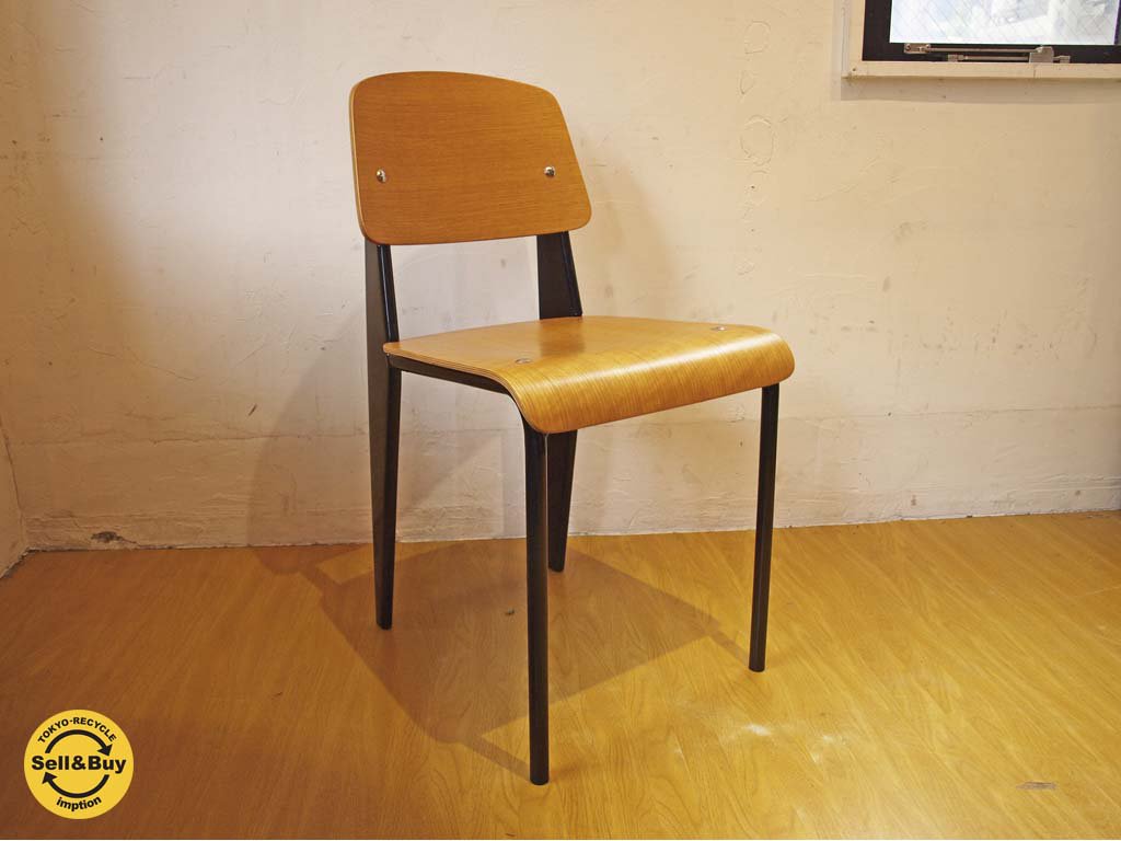 ジャン プルーヴェ スタンダードチェア Standardchair リプロダクト オーク × ブラック B★