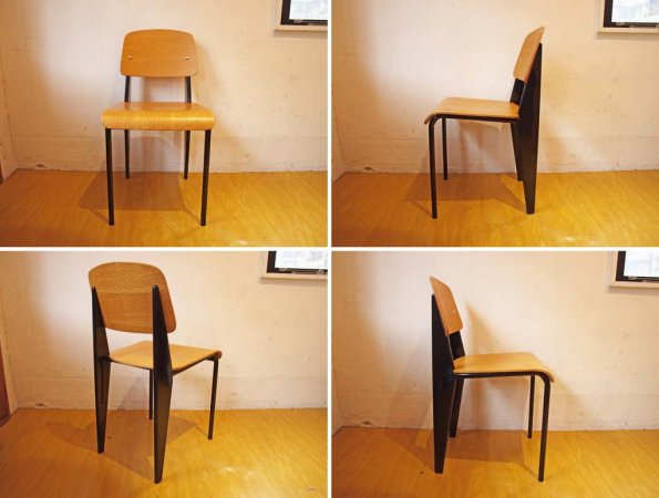 ジャン プルーヴェ スタンダードチェア Standardchair リプロダクト オーク × ブラック B★