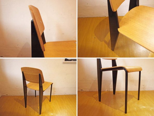 ジャン プルーヴェ スタンダードチェア Standardchair リプロダクト オーク × ブラック B★